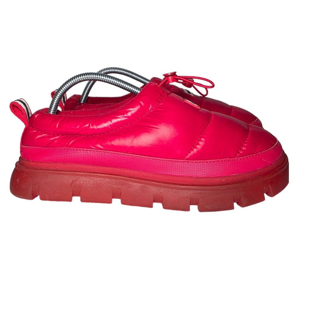 Hunter Intrepid Puffer Low Top Shoes Red Quilted Platform Slip On Sneakers Sz 10 - Picture 7 of 10